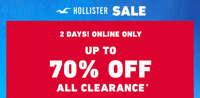 Hollister Discounts & Promo Codes: Up to 70% Off Clearance Items